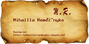 Mihailla Reményke névjegykártya